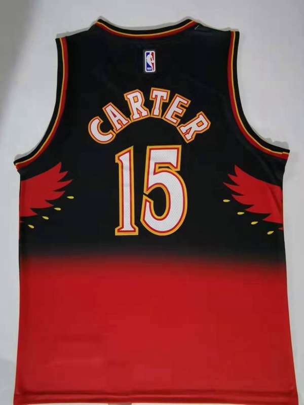 Atlanta Hawks CARTER #15 Black Red Classics Basketball Jersey (Stitched)