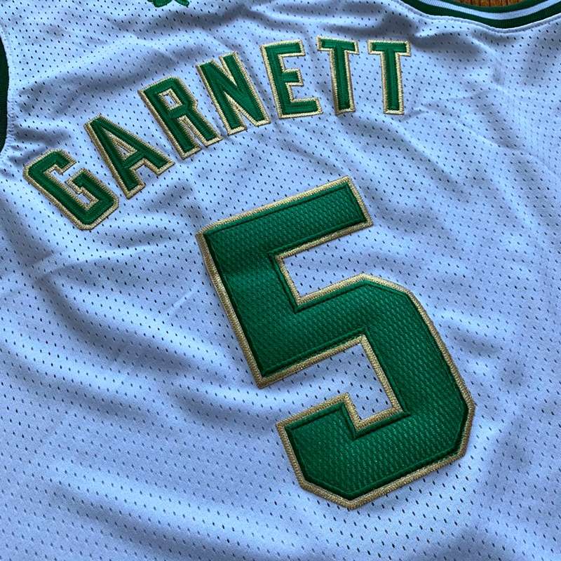 Boston Celtics 2007/08 GARNETT #5 White Classics Champion Basketball Jersey (Closely Stitched)