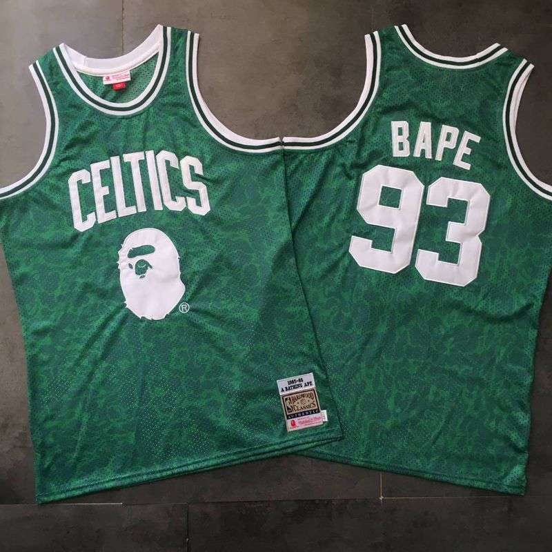 Boston Celtics 1985/86 BAPE #93 Green Classics Basketball Jersey (Closely Stitched)