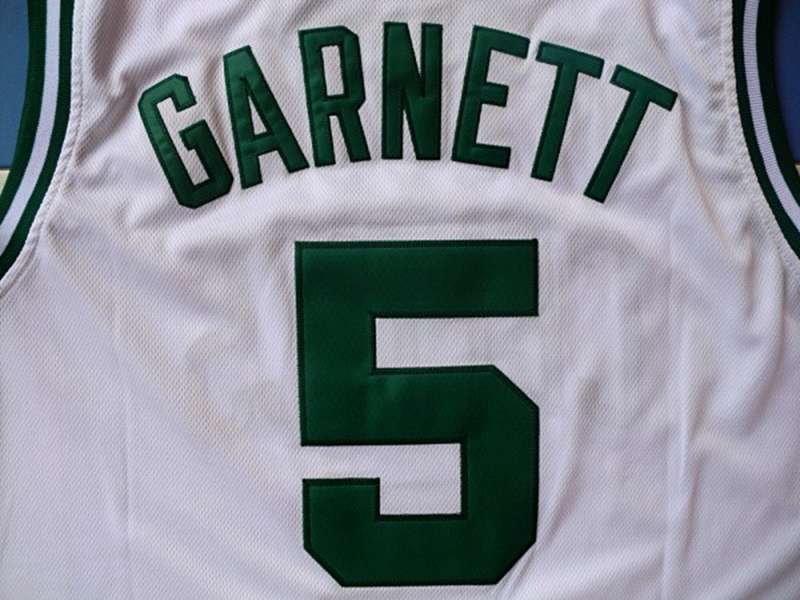 Boston Celtics GARNETT #5 White Classics Basketball Jersey (Stitched)