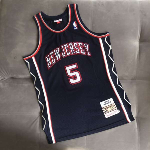 Brooklyn Nets 2006/07 KIDD #5 Dark Blue Classics Basketball Jersey (Closely Stitched)