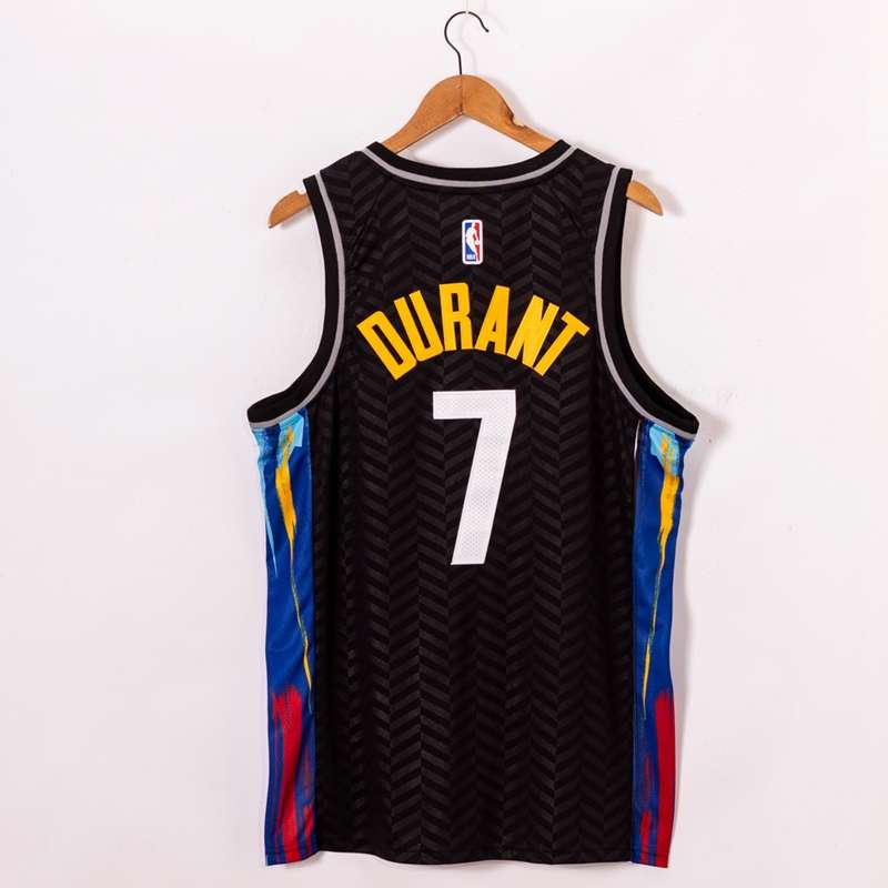 Brooklyn Nets 20/21 DURANT #7 Black City Basketball Jersey (Stitched)