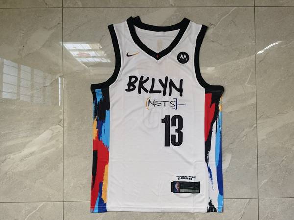 Brooklyn Nets 20/21 HARDEN #13 White City Basketball Jersey (Stitched)