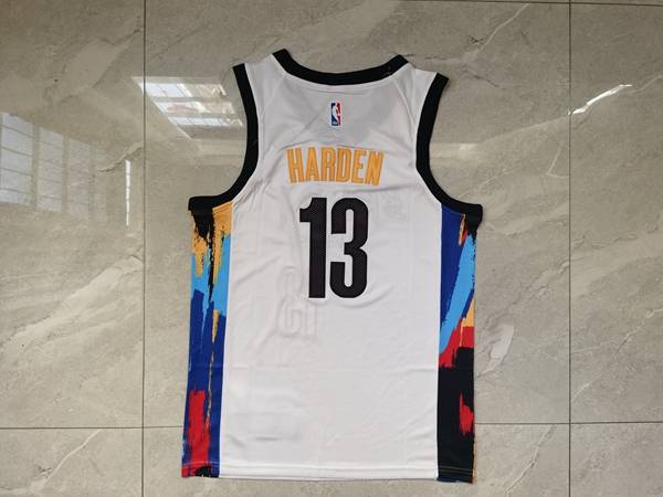 Brooklyn Nets 20/21 HARDEN #13 White City Basketball Jersey (Stitched)