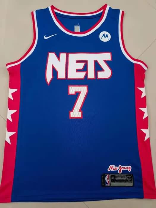 Brooklyn Nets DURANT #7 Blue Basketball Jersey (Stitched)