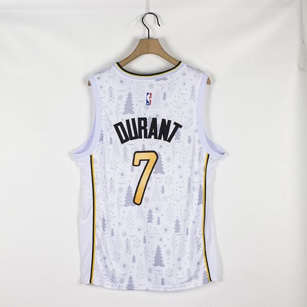 Brooklyn Nets DURANT #7 White Basketball Jersey (Stitched) 02