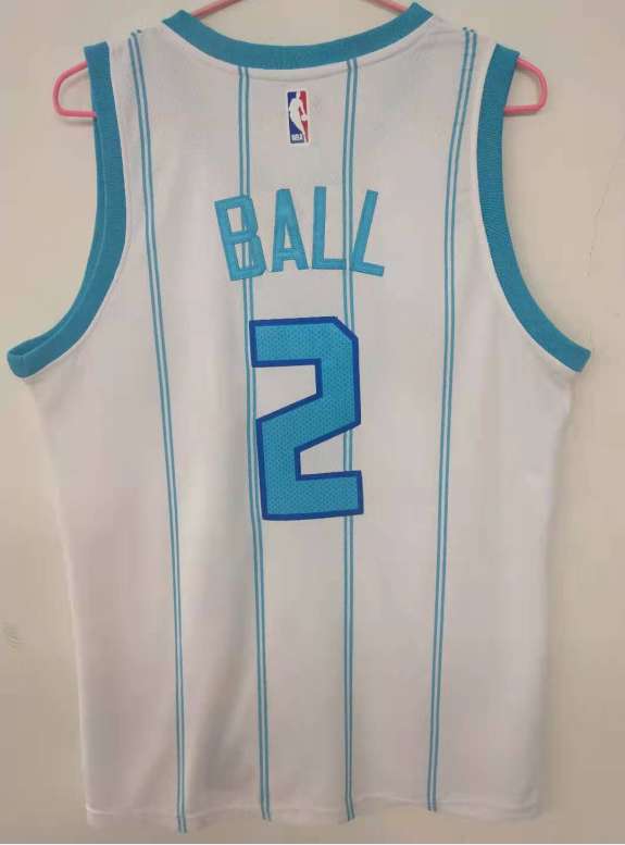 Charlotte Hornets 20/21 BALL #2 White AJ Basketball Jersey (Stitched)