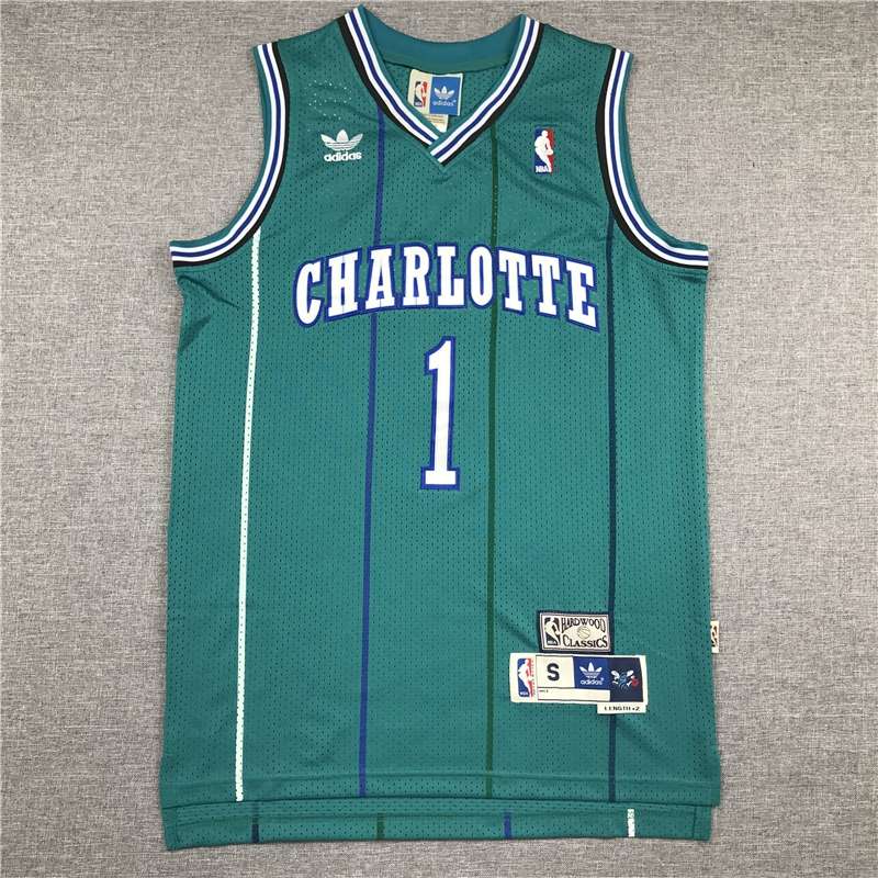 Charlotte Hornets BOGUES #1 Green Classics Basketball Jersey (Stitched)