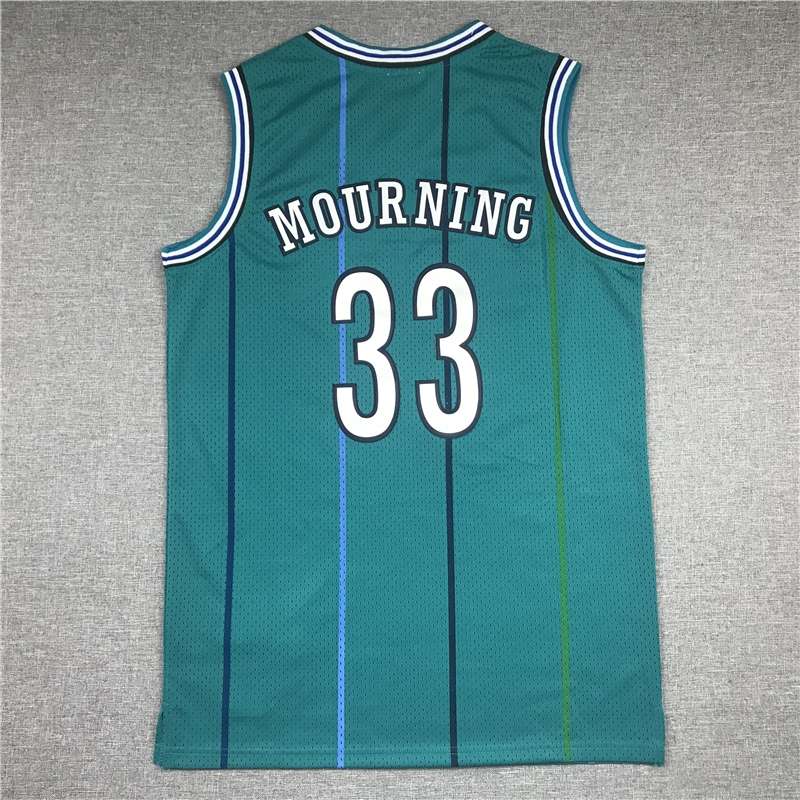 Charlotte Hornets MOURNING #33 Green Classics Basketball Jersey (Stitched)