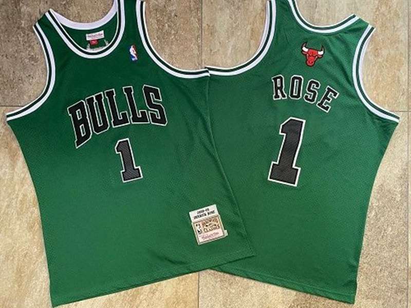 Chicago Bulls 2008/09 ROSE #1 Green Classics Basketball Jersey (Closely Stitched)