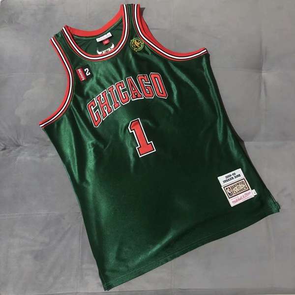 Chicago Bulls 2008/09 ROSE #1 Green Classics Basketball Jersey 02 (Closely Stitched)