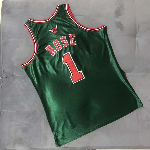 Chicago Bulls 2008/09 ROSE #1 Green Classics Basketball Jersey 02 (Closely Stitched)