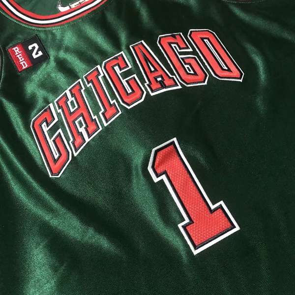 Chicago Bulls 2008/09 ROSE #1 Green Classics Basketball Jersey 02 (Closely Stitched)