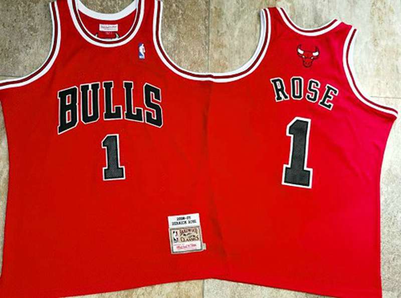 Chicago Bulls 2008/09 ROSE #1 Red Classics Basketball Jersey (Closely Stitched)