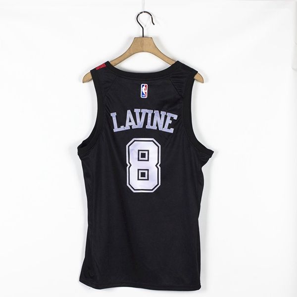 Chicago Bulls 20/21 LAVINE #8 Black AJ Basketball Jersey (Stitched) 02