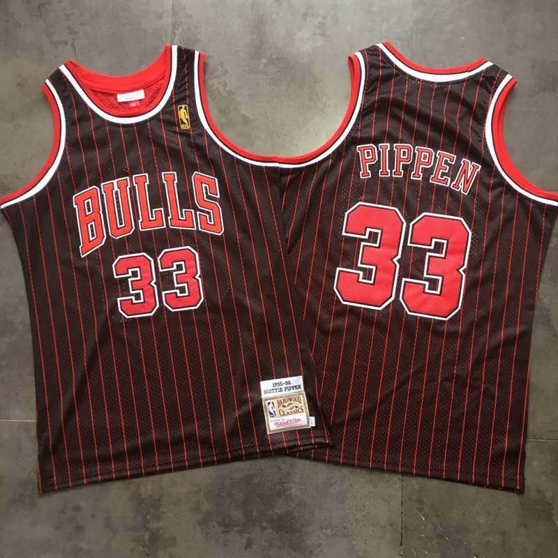 Chicago Bulls 1995/96 PIPPEN #33 Black Classics Basketball Jersey (Closely Stitched)