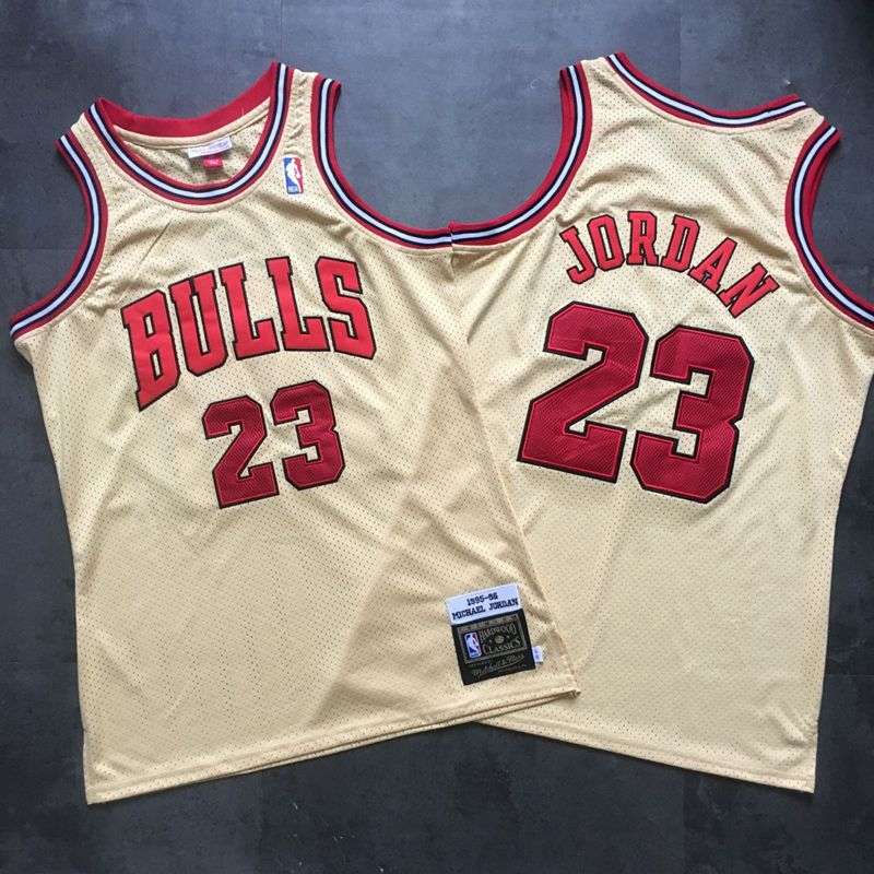 Chicago Bulls 1995/96 JORDAN #23 Gold Classics Basketball Jersey (Closely Stitched)