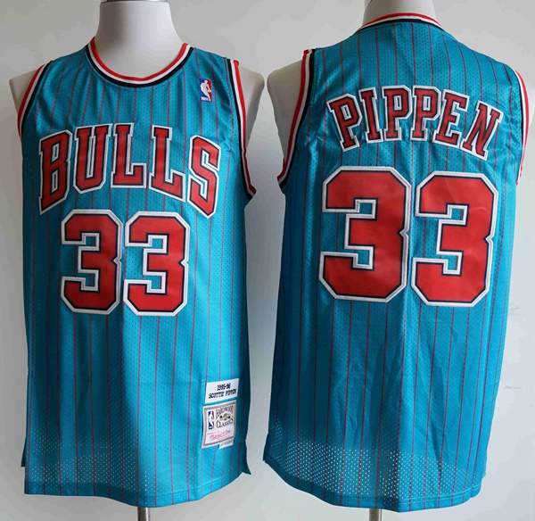 Chicago Bulls 1995/96 PIPPEN #33 Blue Classics Basketball Jersey (Stitched)