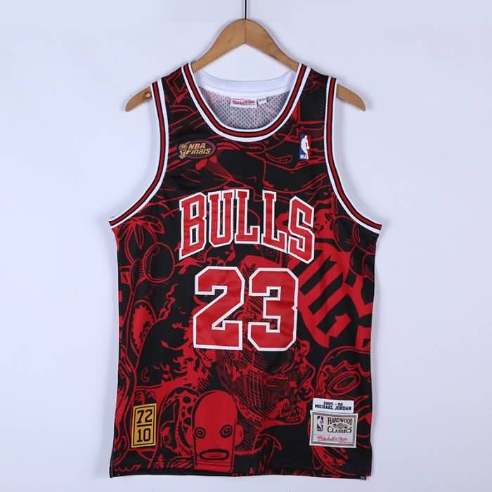 Chicago Bulls 1995/96 JORDAN #23 Black Finals Classics Basketball Jersey (Stitched)