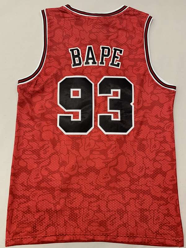 Chicago Bulls 1996/97 BAPE #93 Red Classics Basketball Jersey (Stitched)