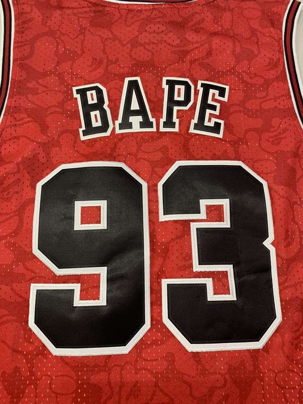 Chicago Bulls 1996/97 BAPE #93 Red Classics Basketball Jersey (Stitched)