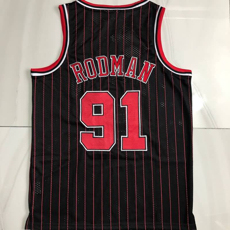 Chicago Bulls 1996/97 RODMAN #91 Black Classics Basketball Jersey (Closely Stitched)