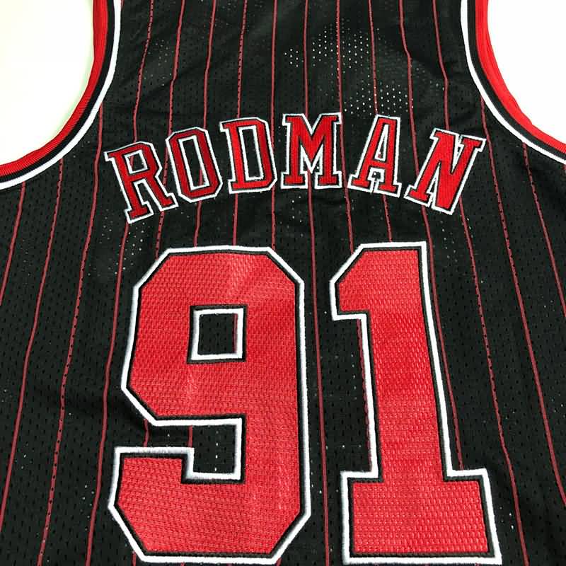 Chicago Bulls 1996/97 RODMAN #91 Black Classics Basketball Jersey (Closely Stitched)