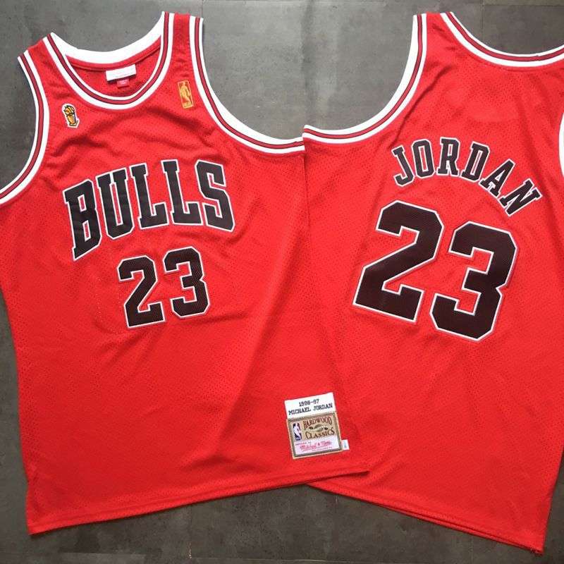 Chicago Bulls 1996/97 JORDAN #23 Red Champion Classics Basketball Jersey (Closely Stitched)