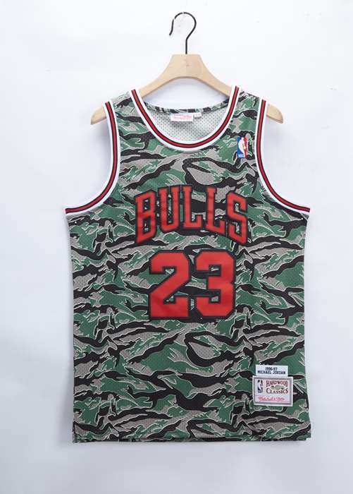 Chicago Bulls 1996/97 JORDAN #23 Camouflage Classics Basketball Jersey (Stitched)