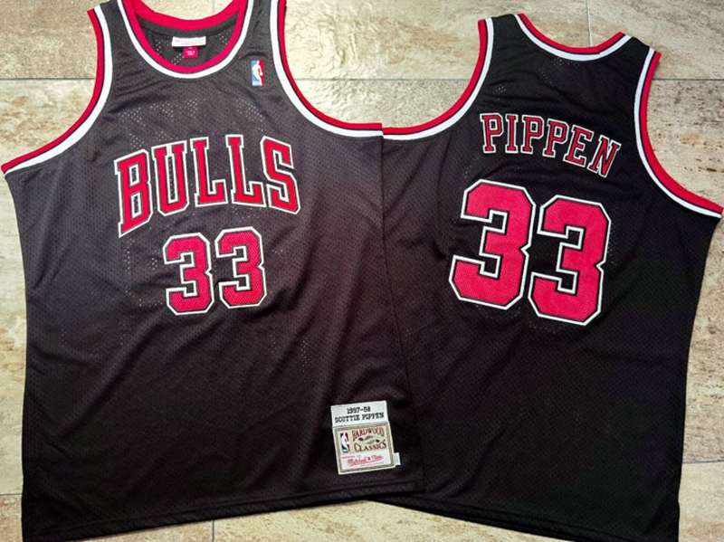 Chicago Bulls 1997/98 PIPPEN #33 Black Classics Basketball Jersey (Closely Stitched)