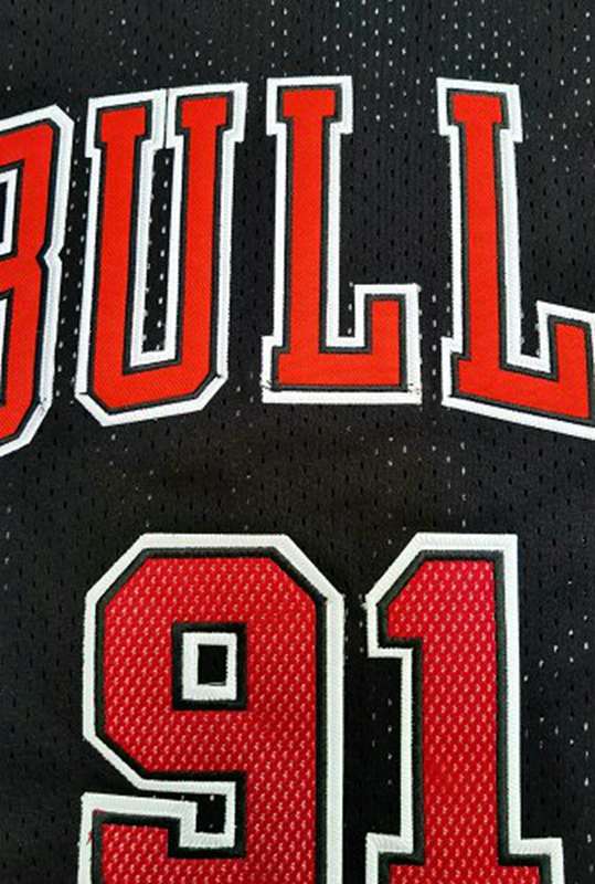 Chicago Bulls 1997/98 RODMAN #91 Black Classics Basketball Jersey (Closely Stitched)