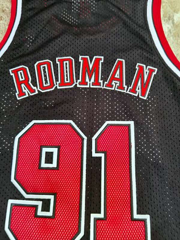 Chicago Bulls 1997/98 RODMAN #91 Black Classics Basketball Jersey (Closely Stitched)