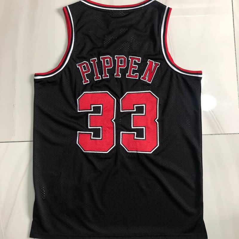 Chicago Bulls 1997/98 PIPPEN #33 Black Champion Classics Basketball Jersey (Closely Stitched)