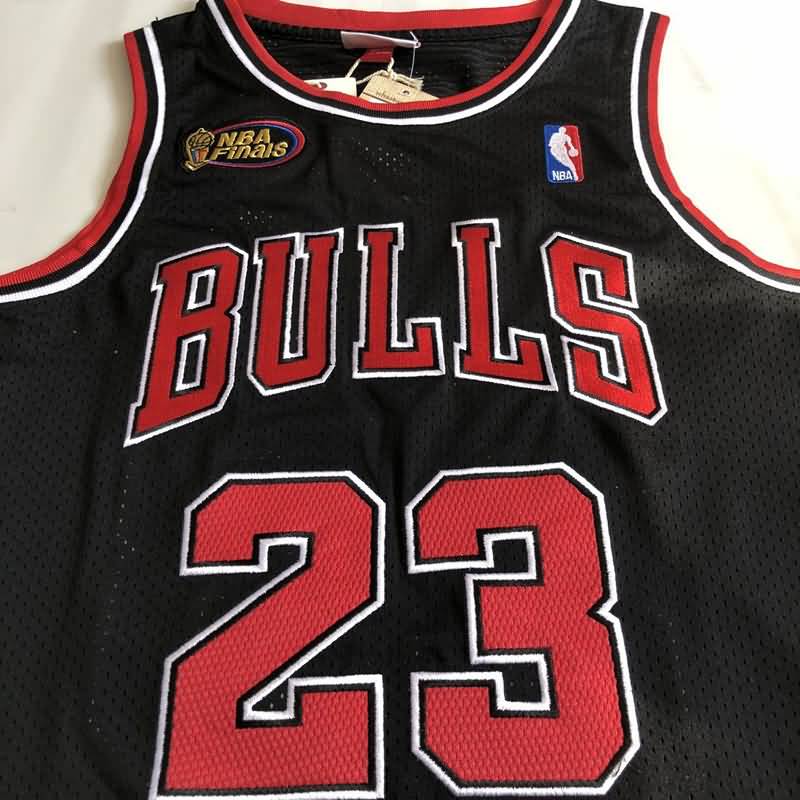 Chicago Bulls 1997/98 JORDAN #23 Black Finals Classics Basketball Jersey 02 (Closely Stitched)