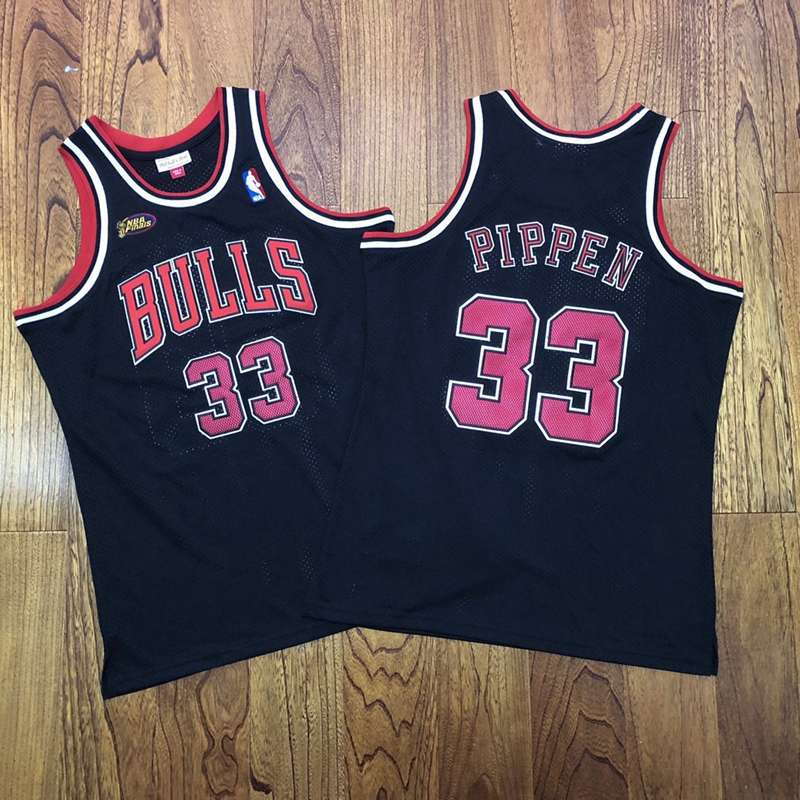 Chicago Bulls 1997/98 #33 PIPPEN Black Finals Classics Basketball Jersey (Closely Stitched)