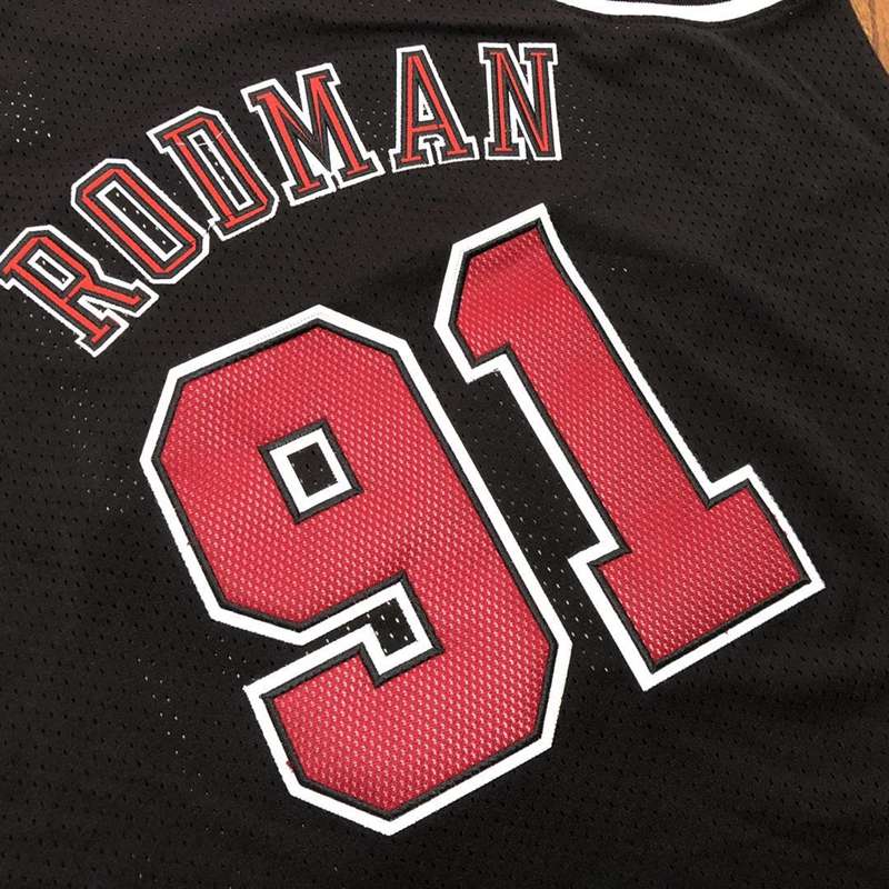 Chicago Bulls 1997/98 RODMAN #91 Black Finals Classics Basketball Jersey (Closely Stitched)