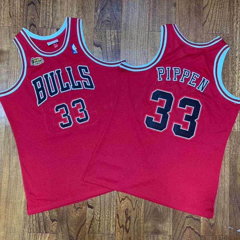 Chicago Bulls 1997/98 PIPPEN #33 Red Finals Classics Basketball Jersey (Closely Stitched)