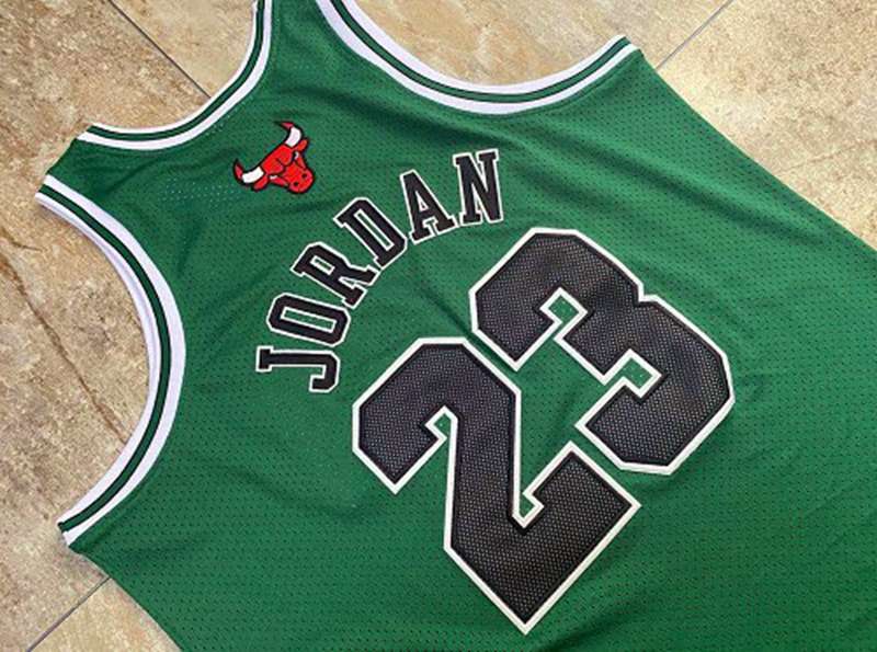 Chicago Bulls 1997/98 JORDAN #23 Green Classics Basketball Jersey (Closely Stitched)