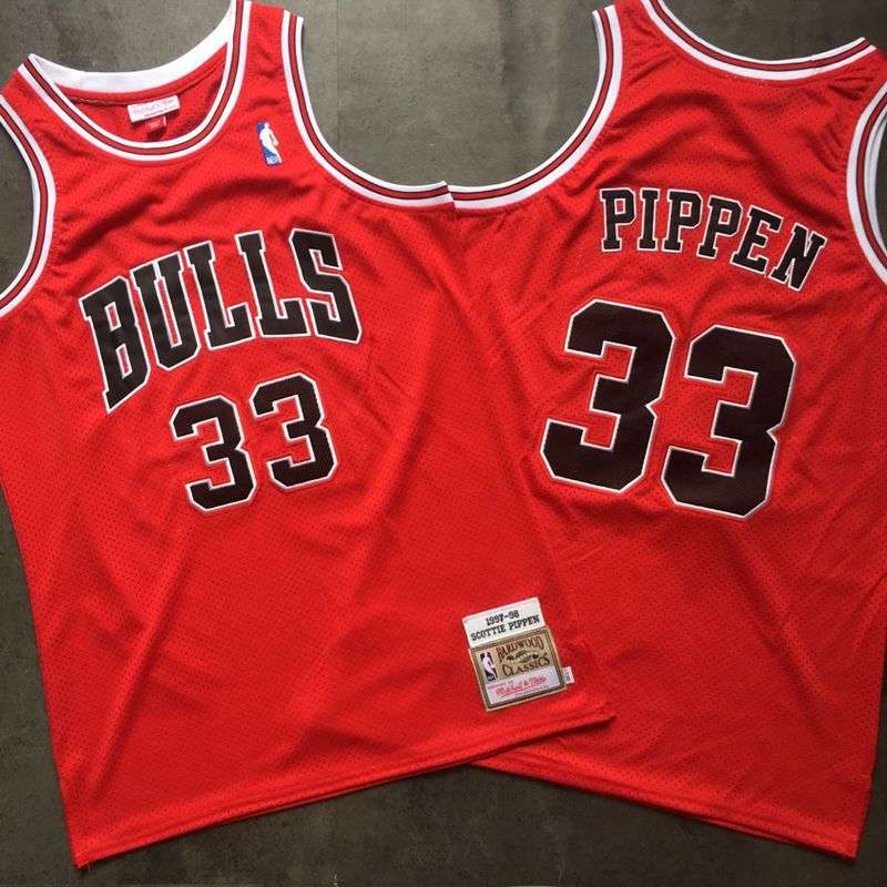 Chicago Bulls 1997/98 PIPPEN #33 Red Classics Basketball Jersey (Closely Stitched)