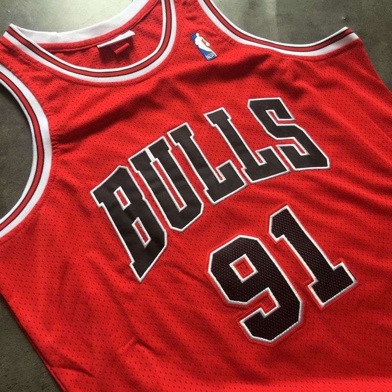 Chicago Bulls 1997/98 RODMAN #91 Red Classics Basketball Jersey (Closely Stitched)