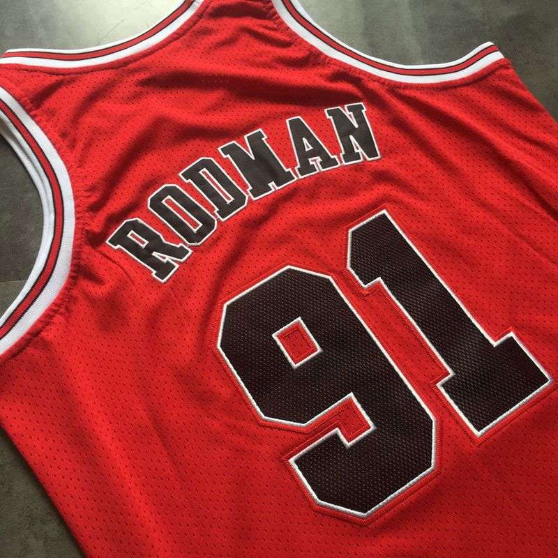 Chicago Bulls 1997/98 RODMAN #91 Red Classics Basketball Jersey (Closely Stitched)