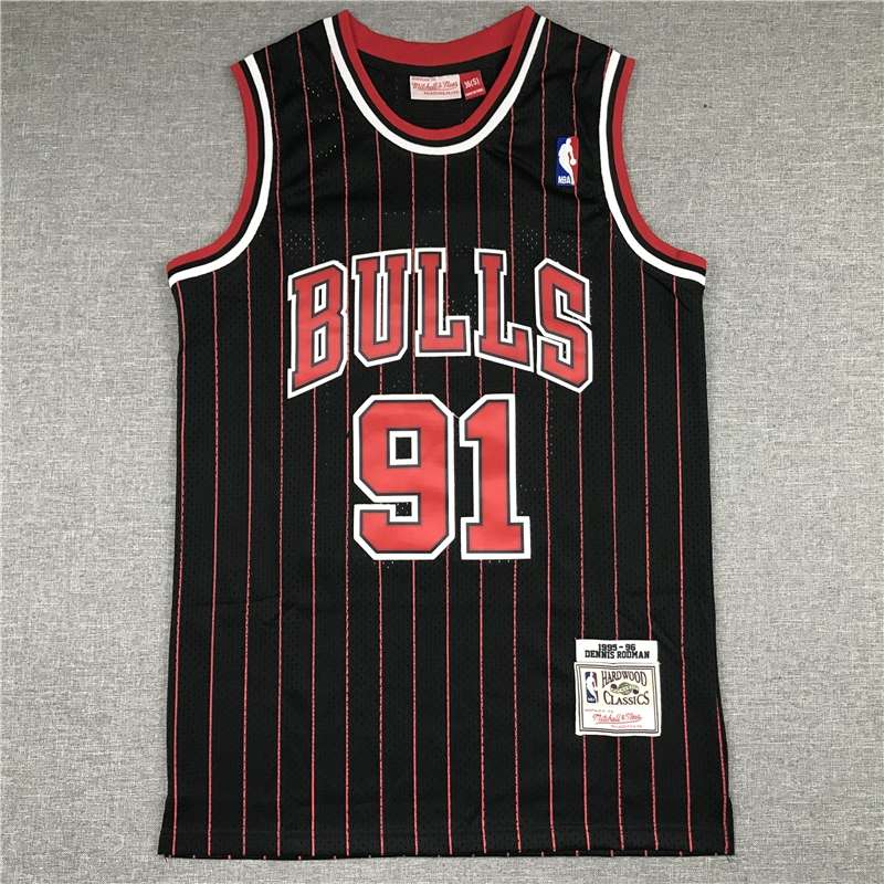 Chicago Bulls 1997/98 RODMAN #91 Black Classics Basketball Jersey (Stitched)