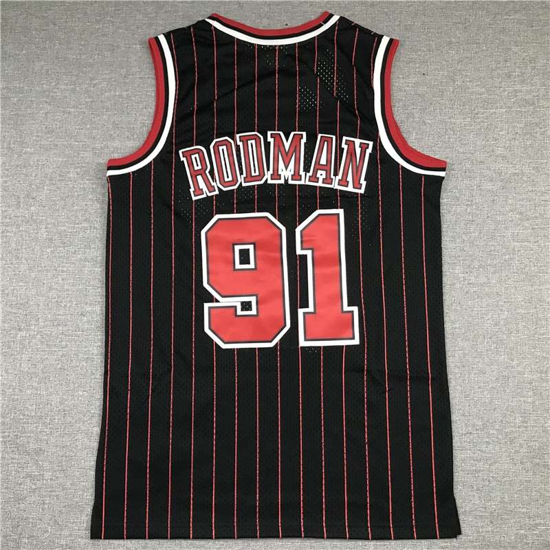 Chicago Bulls 1997/98 RODMAN #91 Black Classics Basketball Jersey (Stitched)