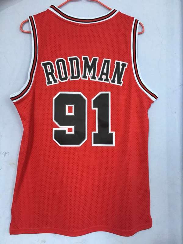 Chicago Bulls 1997/98 RODMAN #91 Red Classics Basketball Jersey (Stitched)