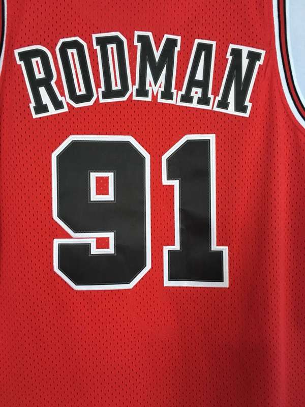 Chicago Bulls 1997/98 RODMAN #91 Red Classics Basketball Jersey (Stitched)