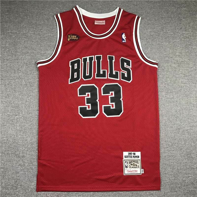 Chicago Bulls 1997/98 PIPPEN #33 Red Finals Classics Basketball Jersey (Stitched)