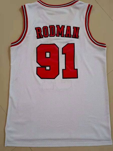 Chicago Bulls 1997/98 RODMAN #91 White Classics Basketball Jersey (Stitched)