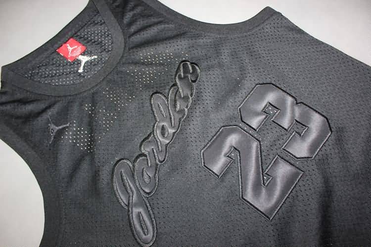 Chicago Bulls JORDAN #23 Black AJ Basketball Jersey (Stitched)