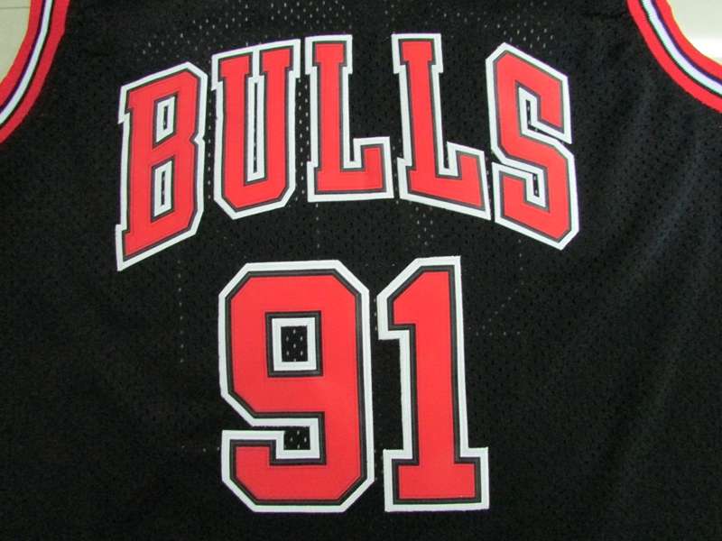 Chicago Bulls RODMAN #91 Black Classics Basketball Jersey 02 (Stitched)