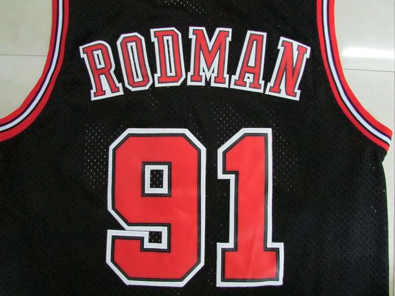 Chicago Bulls RODMAN #91 Black Classics Basketball Jersey 02 (Stitched)